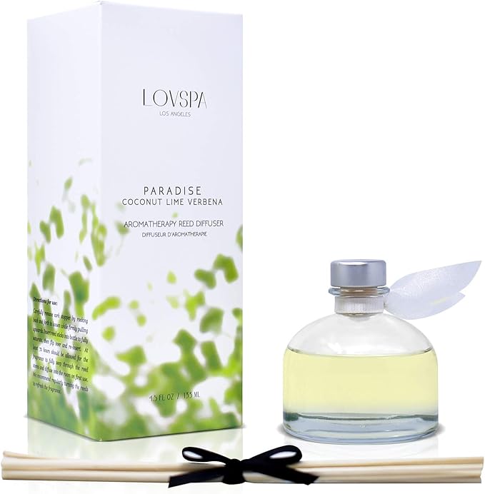 LOVSPA Reed Diffuser Set, Paradise Coconut Lime Verbena Scented Oil Diffuser - Image 4