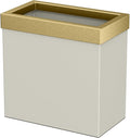 Gatco Modern Rectangle Wastebasket, Matte Pearl and Brushed Brass Combo by Gatco