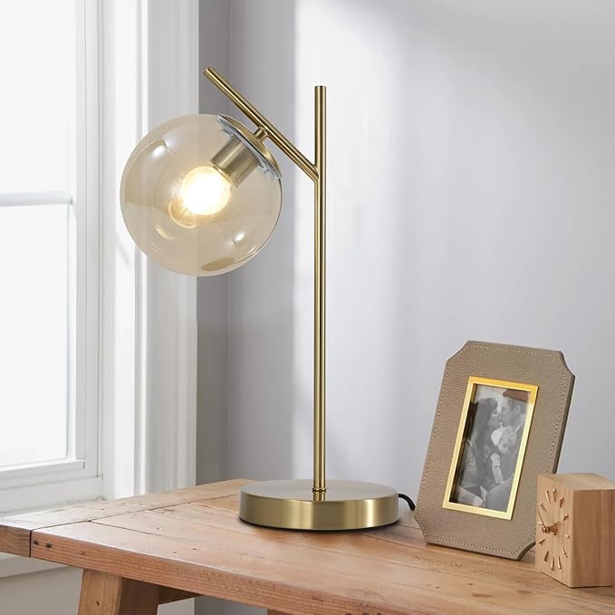 Mid Century Modern Table Lamp, Metal Brass Desk Lamp - Image 5