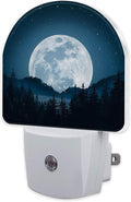 Full Moon and Misty Forest Night Light Plug into Wall, Starry Sky and Forest by sndheke