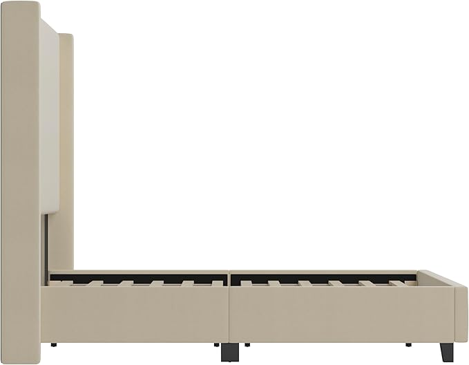 EMMA + OLIVER Nora Full Size Faux Linen Upholstered Platform Bed - Image 8