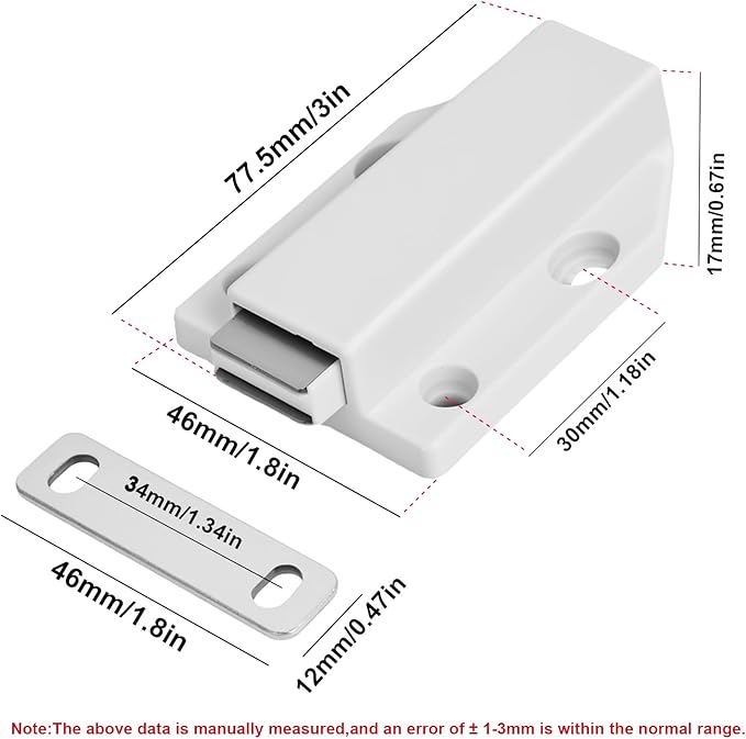 16 Pack Magnetic Push Latch, Heavy Duty Magnetic Touch Latch, - Image 2