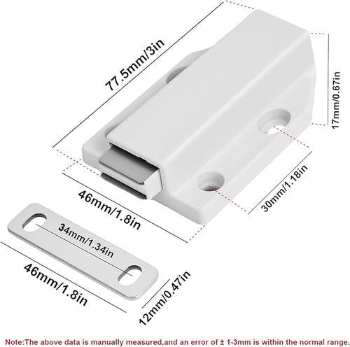 16 Pack Magnetic Push Latch, Heavy Duty Magnetic Touch Latch, - Image 2