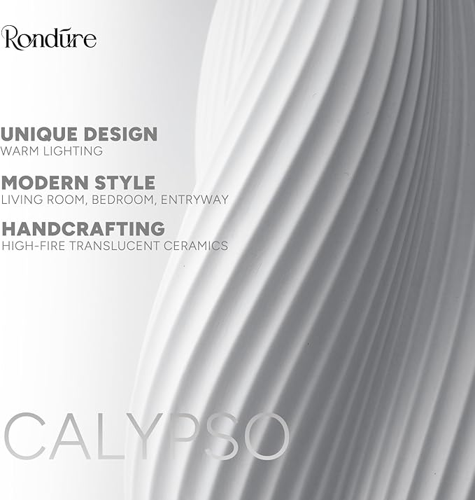 RONDURE 11.9" Modern Ceramic Table Lamp, Fully Dimmable Modern Bedside Lamps - Image 7