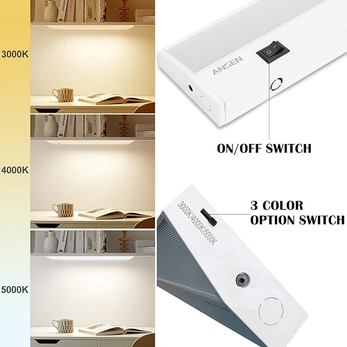 Ansen 4Packs of Under Cabinet Lighting Hardwired, 48IN 26W 1720LM, Dimmable Led - Image 2