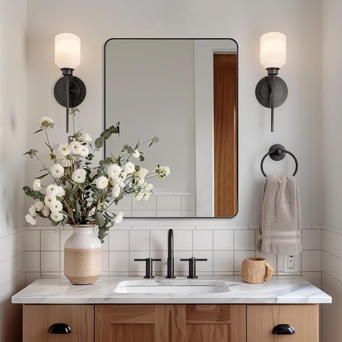 ANDY STAR Wall Mirror for Bathroom, 24x36 Inch Black Bathroom Mirror, Stainless - Image 2