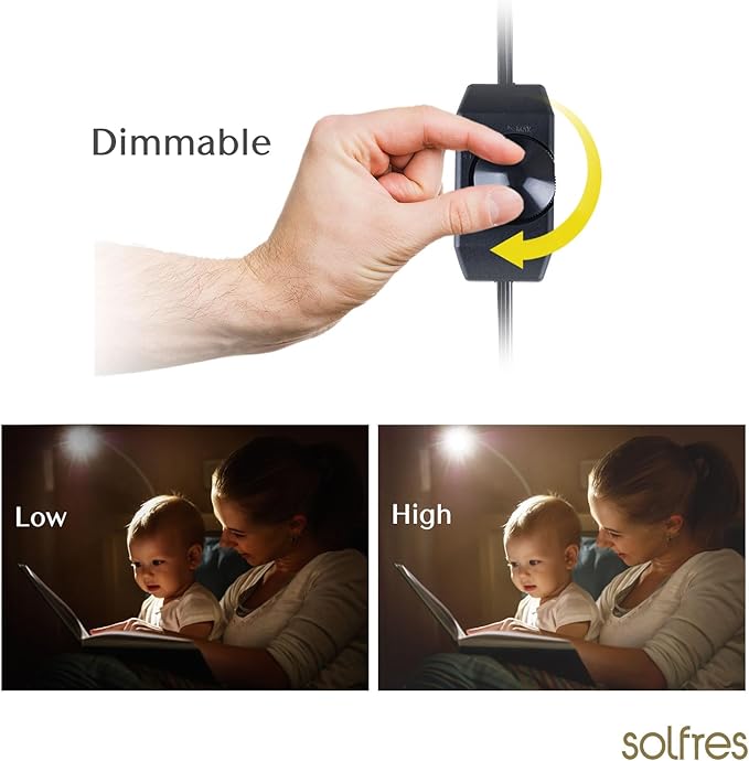 Solfres Patented Innovative Design Headboard Reading Light. No Drilling Golden - Image 6