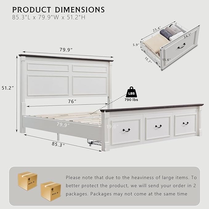 Farmhouse King Size Bed Frame - Image 2