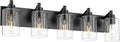 METWET 5-Light Bathroom Light Fixtures, 30 Inch Black Vanity Light by Metwet