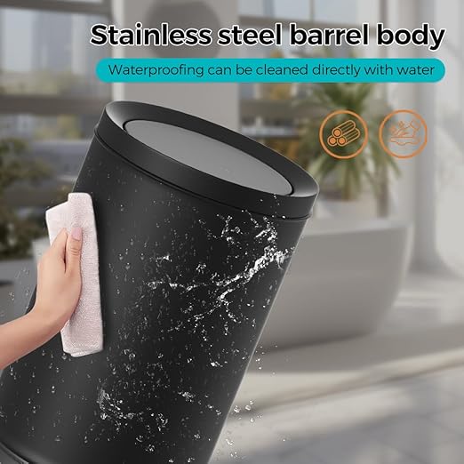 3.1Gallon/12L Modern Metal Bathroom Trash Can - Image 4