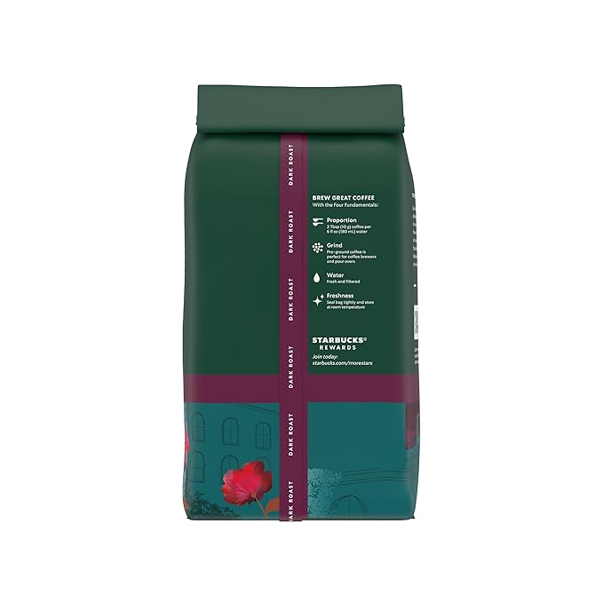 Starbucks Ground Coffee, Dark Roast Hot or Iced Coffee, Caffè Verona, Six 18 oz - Image 10