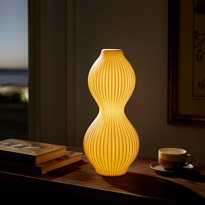 RONDURE 15.8" Modern Ceramic Table Lamp, Fully Dimmable Modern Bedside Lamps - Image 2