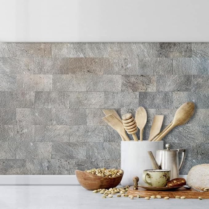 AULIGET 4 Pieces Mountain Rock Peel and Stick Backsplash Wall Tile, 4 Pieces - Image 2