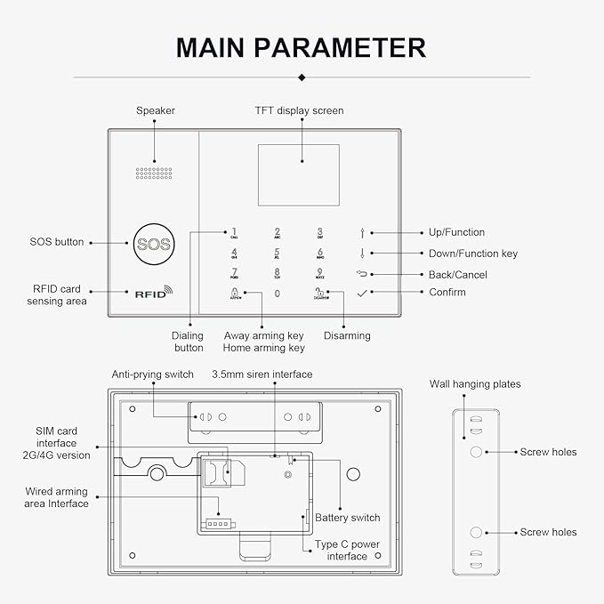 LWOHSI Alarm System for Home Security, WiFi+GSM 4G Wireless Alarm System - Image 9