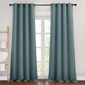 NICETOWN Greyish Blue Bedroom Curtains 96 inches Long, Grommet Thermal by NICETOWN