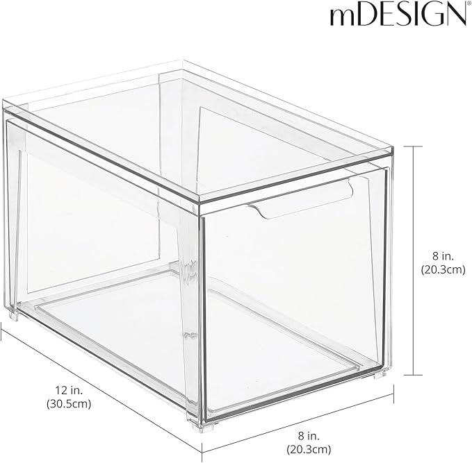 mDesign Plastic Stackable Closet Storage Organizer Bins - Image 3