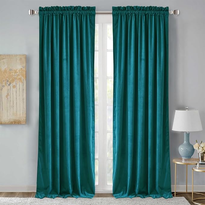 StangH Velvet Blackout Curtains Teal by StangH