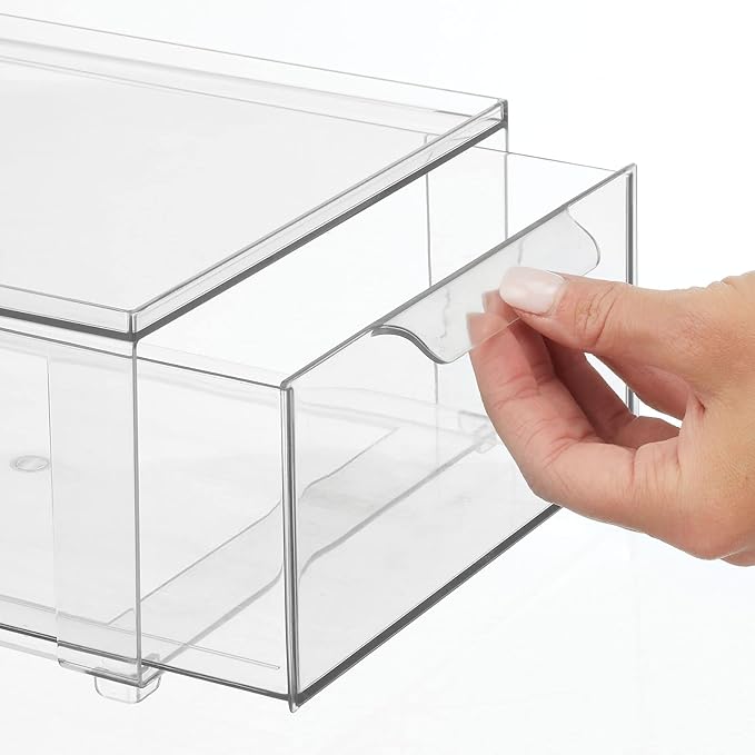 mDesign Plastic Closet Organizer Bin w/Pull Out Drawer - Image 4