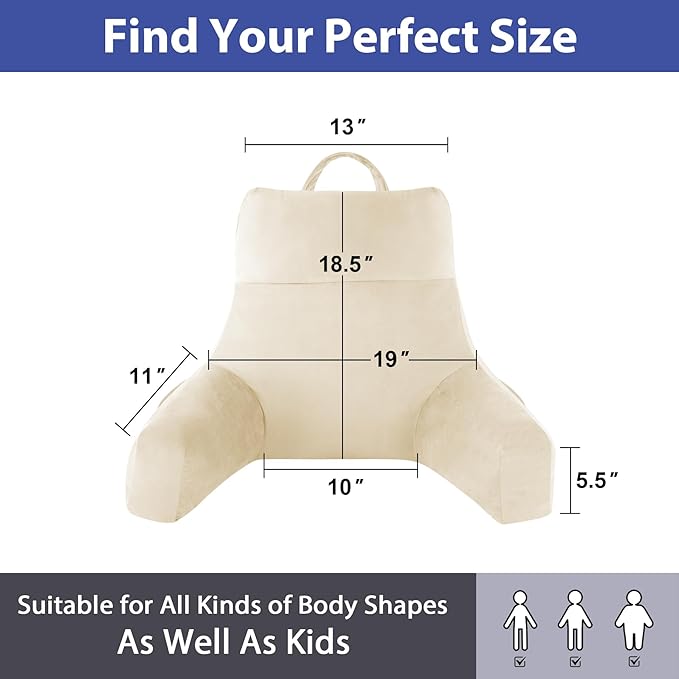 IPYNBAP Back Pillow for Bed Sitting up, Reading Pillow for Sitting in Bed Adult - Image 2