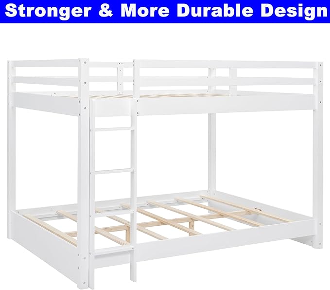 Upgraded Version Thicken Solid Wood Queen Over Queen Bunk Bed, Best Wooden Bunk - Image 8