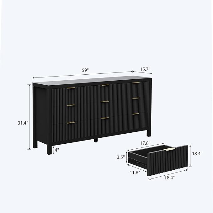 Modern Chest of Drawers with 9 Drawers, Modern Chest of Drawers - Image 2