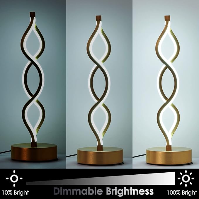 NUÜR Gold Infinity Spiral LED Table Lamp, Lamps - Image 6