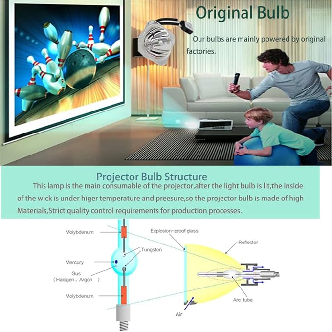 Migokrust Genuine Original V13H010L96 Replacement Projector Lamp/Bulb - Image 2