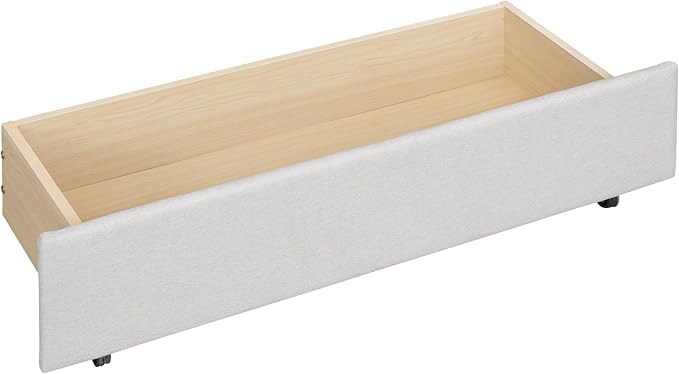 Full Size Bed Frame with Twin Size Trundle and 2 Storage Drawers, Linen - Image 11