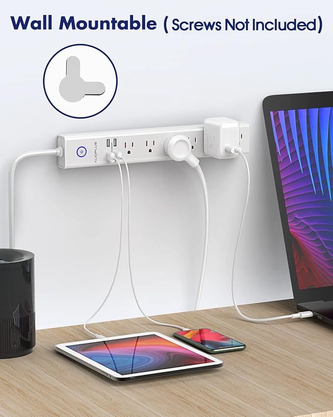 2 Pack Surge Protector Power Strip - 10FT Long Extension Cord - Image 6
