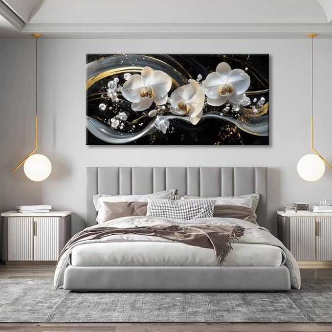 White Orchid Canvas Wall Art - Image 6