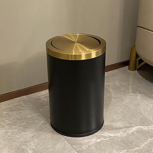 9L / 2.4 Gallon Black Metal Trash can - Image 6