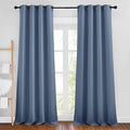 NICETOWN Stone Blue Curtains 96 inches Long, Grommet Thermal Insulated Blackout by NICETOWN