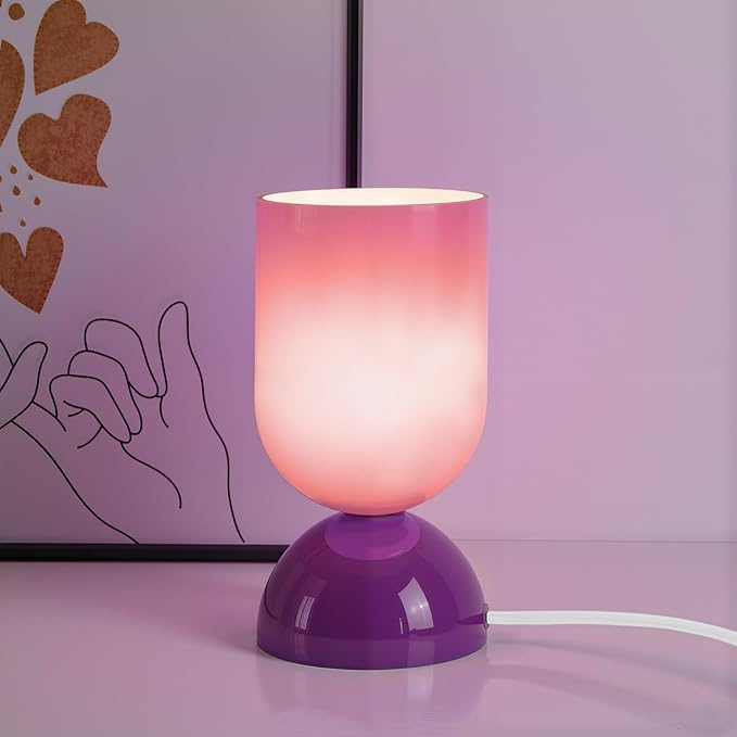 8.9" Modern Glass Table Lamp for Living Room, Dimmable Desk Lamps for Bedroom by Keazile