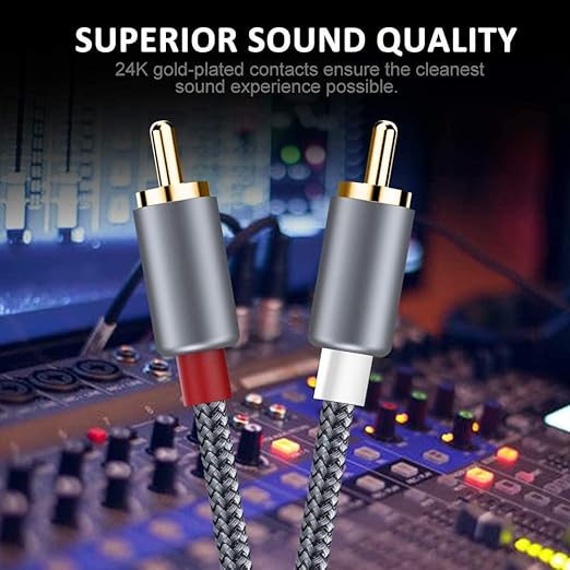 RCA Cable, Goalfish 2RCA Male to 2RCA Male Stereo Audio Cables【2-Pack/4ft - Image 4