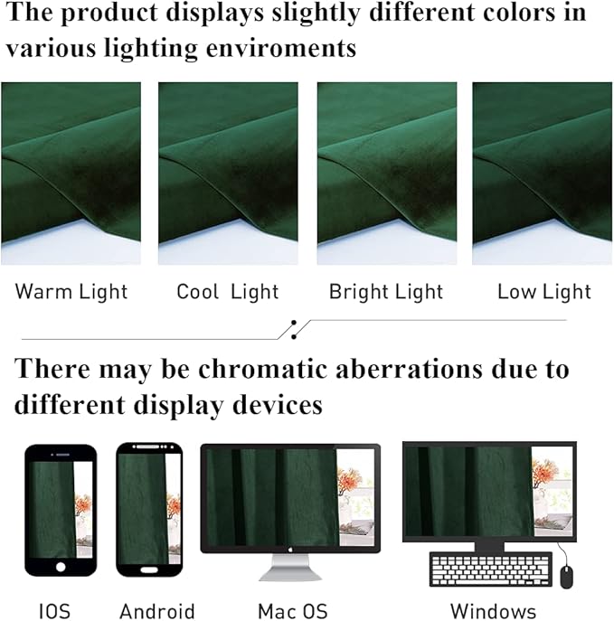 StangH 120 inches Dark Green Velvet Drapes - Image 9
