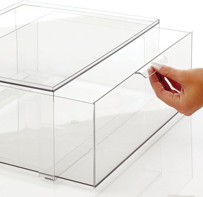 mDesign Plastic Stackable Closet Storage Organizer Bin Containers - Image 7
