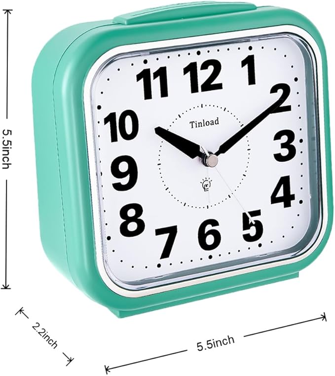 5.5" Large No Ticking Analog Alarm Clock, Silent Readable - Image 4