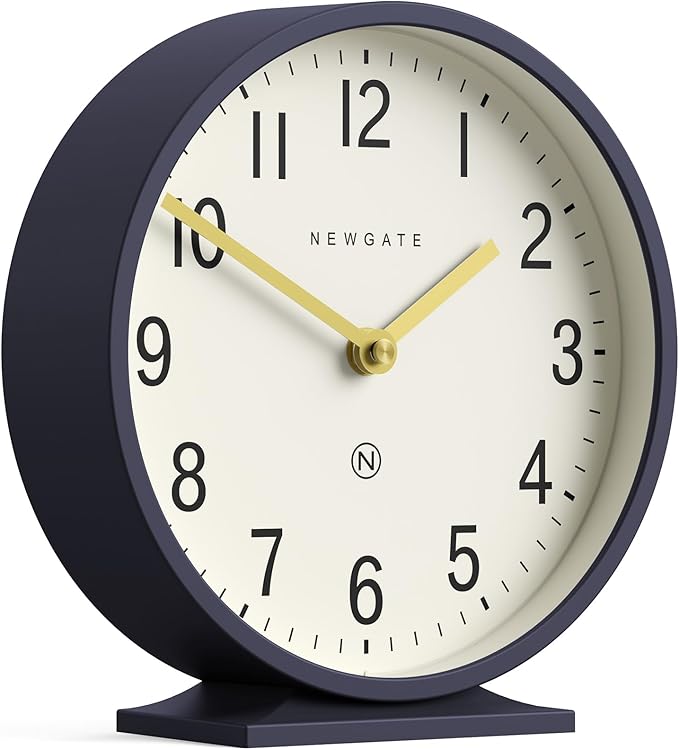 NEWGATE® Q Mantel Clock | Modern Classic Round Mantel Clock | Navy Blue | - Image 2