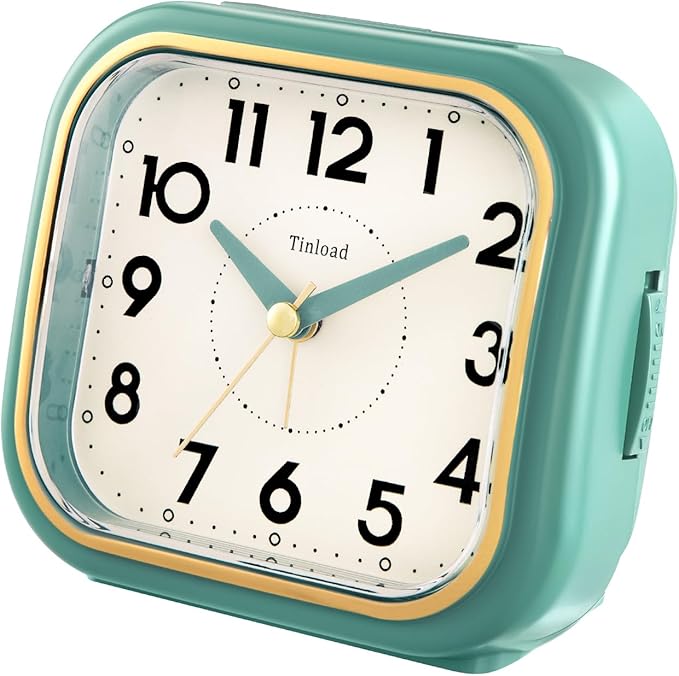 4.3" Retro Analog Alarm Clock • Silent Non Ticking • Gentle Wake • Beep Sounds - Image 7