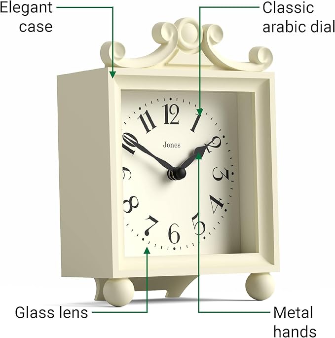 JONES CLOCKS® Parlour Mantel Clock | Classic Carriage Clock | Cream | Elegant - Image 6