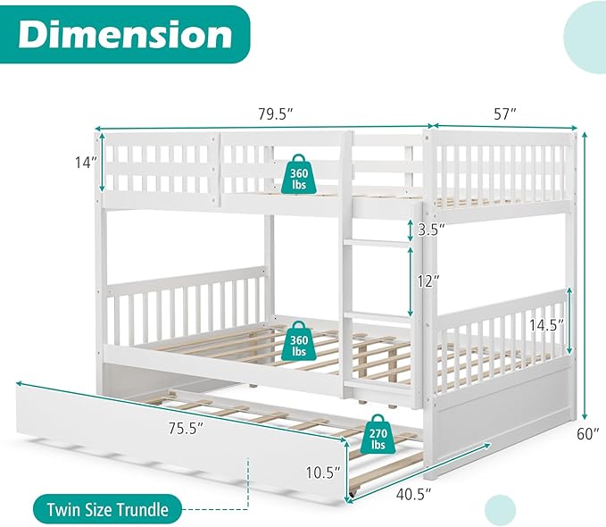 Giantex Full Over Full Bunk Bed - Image 2