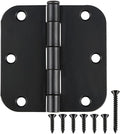 Interior Matte Black Hardware Door Hinges 3.5 Inch 30 Pack 3 1/2" Rounded 5/8" by TDCHINGES
