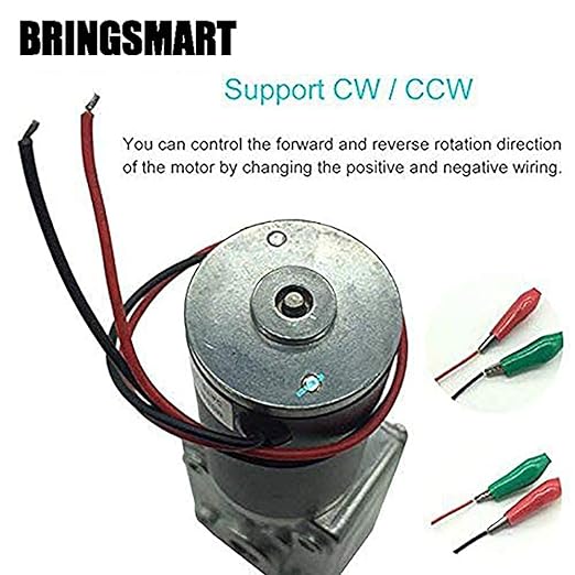 BRINGSMART 24V 5rpm DC Worm Gear Motor 70kg.cm Self-Locking Reversed Mini - Image 7