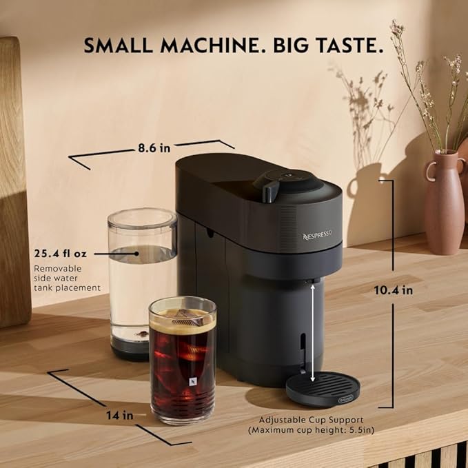 Nespresso Vertuo Pop+ Coffee and Espresso Machine by De'Longhi, Liquorice Black - Image 7
