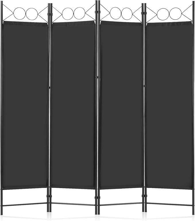 DUMOS 4 Panel Partition Room Divider, 6 Ft Tall Folding Privacy Screen by DumosLifestyle