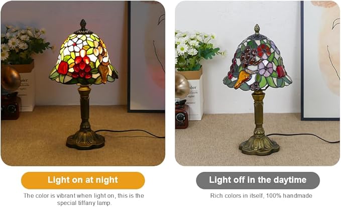 Mini Tiffany Table Lamp Nightstand Lamps Handmade Stained Glass Bedside Lamp - Image 5