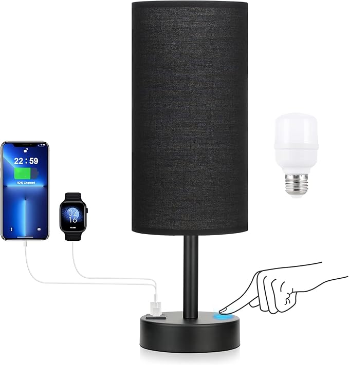 Black Touch Nightstand Lamps for Girl by DicooolDirect