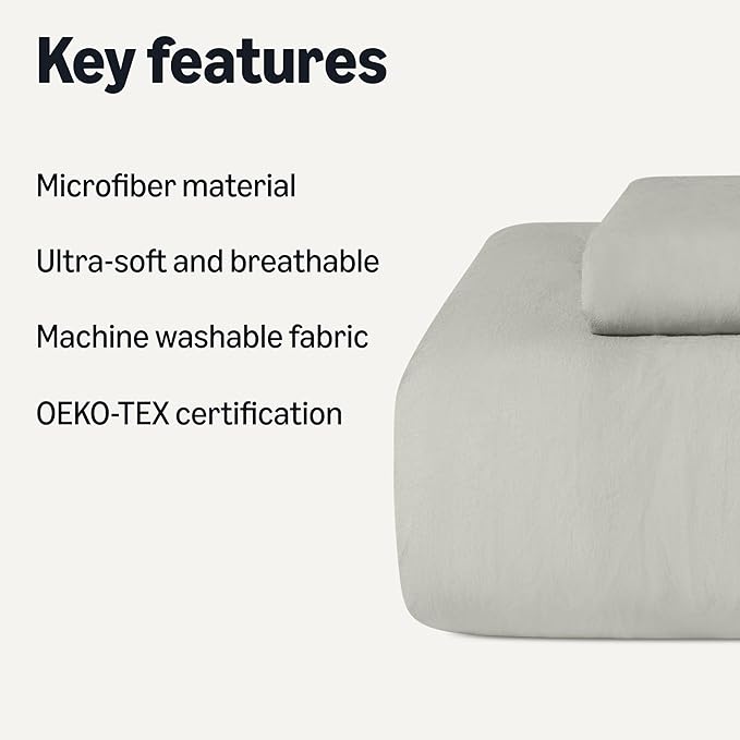 Amazon Basics Brushed Microfiber Comforter Set, Extra Soft - Image 2