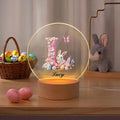 idooodle Personalized Pink Bunny Easter Egg 3D Initial LED Night Light by Unknown