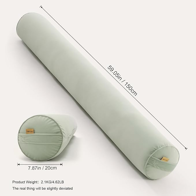 Bolster Pillow for Bed – Long Round Body Pillow for Adults, Cuddle Pillow for - Image 2
